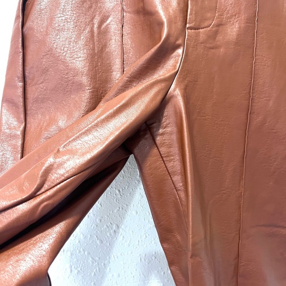 Nasty Gal faux leather Rust Joggers 2 - Picture 3 of 6